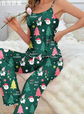 Christmas Pajamas Womens Sexy Strap圣诞节睡衣女士性感吊带