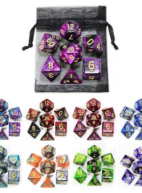 Dice DND Game Dice Role Dice Mixing Colours Dice Set With Ba