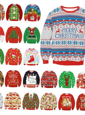 Xmas Christmas Novelty Ugly Warm Sweater Female Tops Clothes