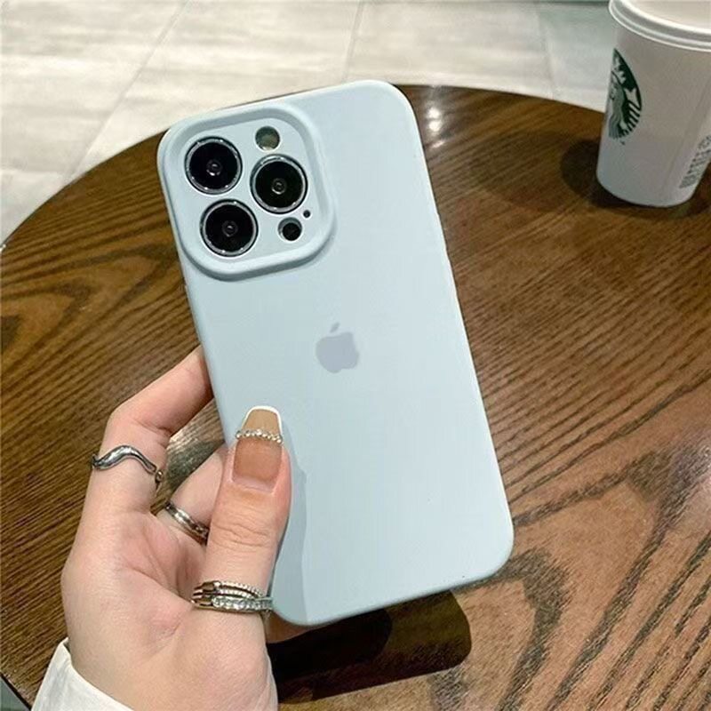 新款适用iPhone16promax手机壳苹果15纯色12硅胶13简约14pro男女