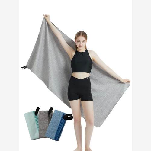 Microfiber Quick Dry Gym Towel Silver ION OdorFree Absorbent