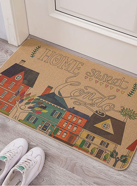Linen rubber absorbent floor mat, carpet, sisal door mat, li