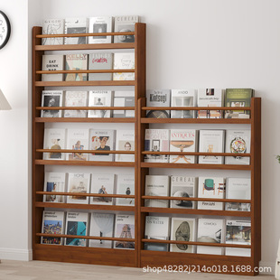 Small bookshelf behind the door, multi-layer solid wood