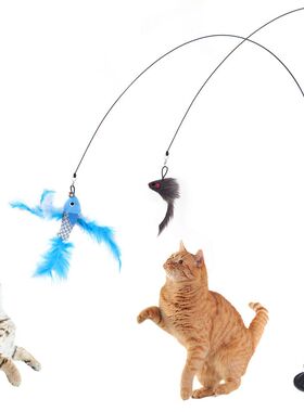 Simulation Bird interactive Cat Toy Sucker Feather Bird with