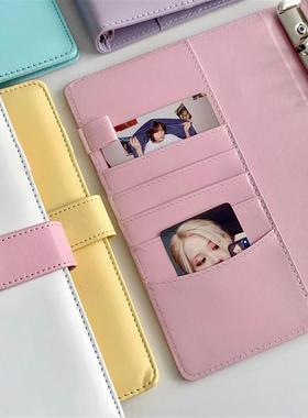 A5 Pu Leather Candy Color Binder Photocards Cute Loose-leaf