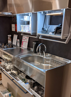 日本cleanup原装进口橱柜不锈钢定制橱柜一体家用收纳多功能