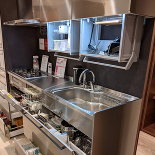 日本cleanup原装进口橱柜不锈钢定制橱柜一体家用收纳多功能