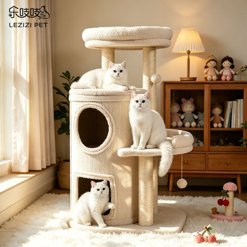 乐吱吱猫爬架家用小户型不占地猫爬柱猫窝一体四季通用剑麻猫磨爪