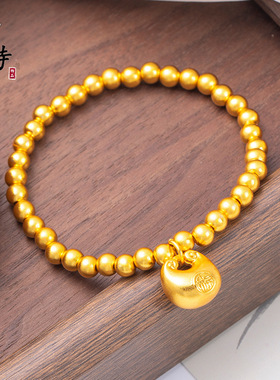 越南沙金不掉色小胖福手链福气满满古法珠手串精致百搭高级感小众