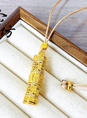 金店同款越南沙金999镶钻八宝随身佛吊坠饰品女项链配件毛衣链