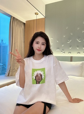 【T】Ethereum Punks #25 纯棉白色落肩直喷T恤