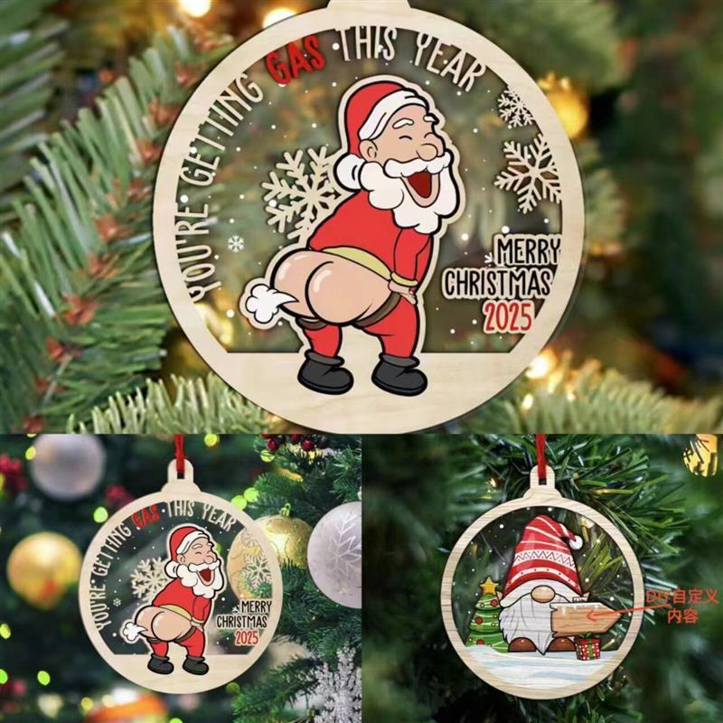 Personalized Santa Dwarf Wooden Plus Acrylic Double-layer Ho