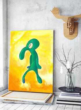 大胆和鲁莽画廊艺术绘画海报鱿鱼墙A