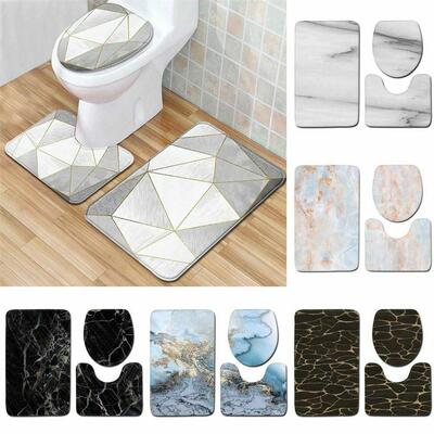 3 Pcs 15 Styles Bath Mat Set Bathroom Carpet Rug Toilet Mat