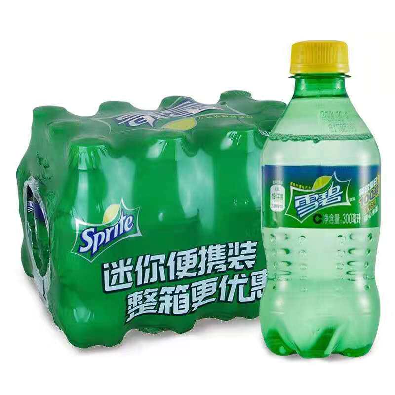 雪碧汽水饮料300ml*8瓶装整箱多规格迷你装碳酸饮品可口可乐出品