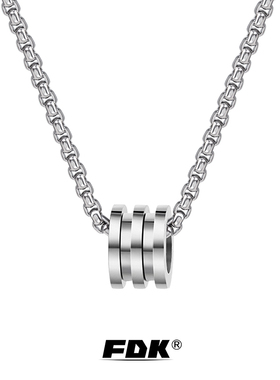 FDK男士项链蛇骨链小蛮腰转运珠吊坠高级潮牌百搭锁骨链男生配饰