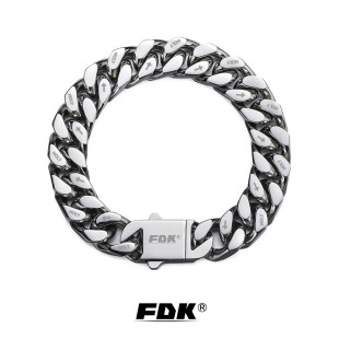 FDK 古巴手链男生男款原创男士潮牌嘻哈钛钢小众设计百搭高级感