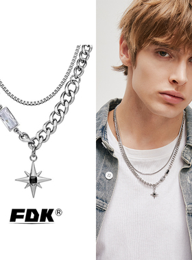 FDK男生项链高级感六芒星吊坠