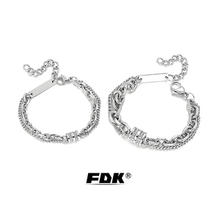 FDK情侣手链小蛮腰叠戴七夕礼物ins男士男生男款手链高级感可定制