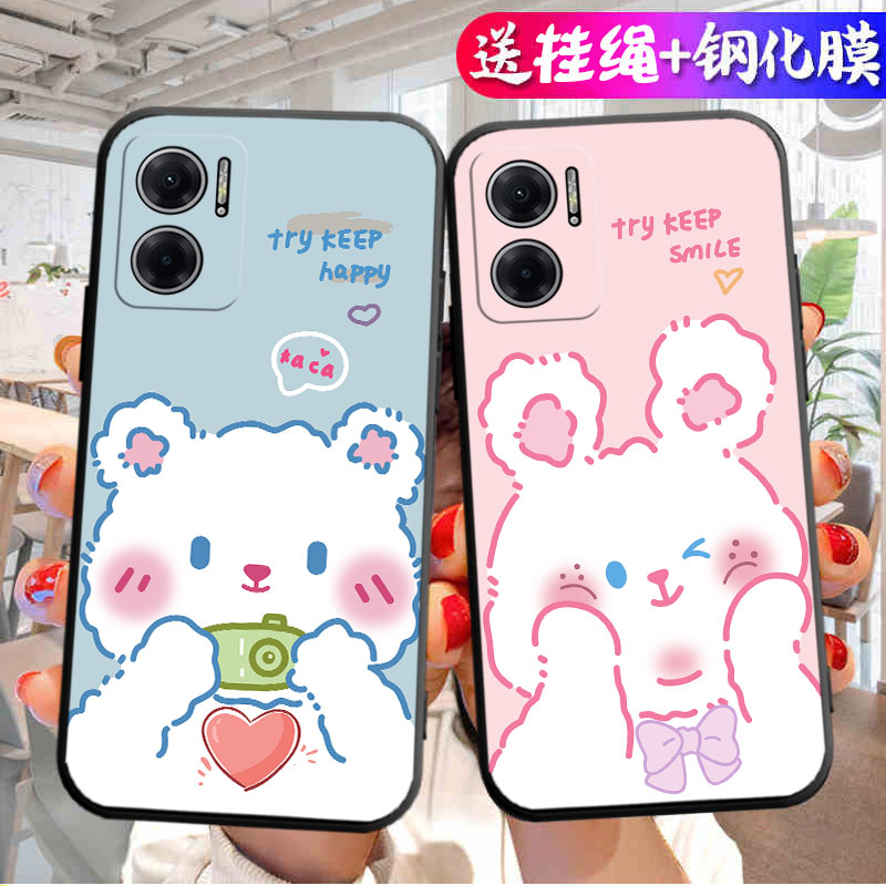 适用于小米红米Note11E手机壳22041219C卡通redminote11e好寓意n0te11e中国风nt11e男女防摔保护套老人用