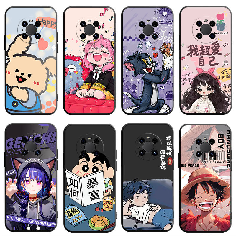 适用于华为mate40pro手机壳mt40pro硅胶meta40pro软mat4Opro卡通魅特40pro彩绘meite40pro文字NOH-AN00动漫女