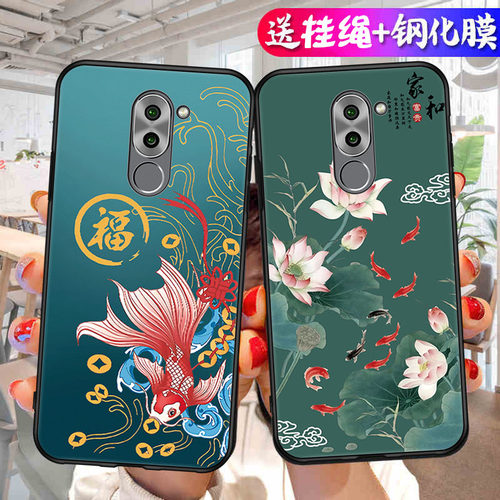 适用华为blnal40手机壳荣耀6x硅胶软壳加钢化膜honor6x保护套blnal20女款bln一al40中国风blntl10防摔男