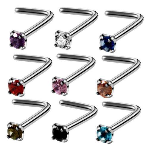 stainless steel round nose nail 2mm drill l nose ring 9