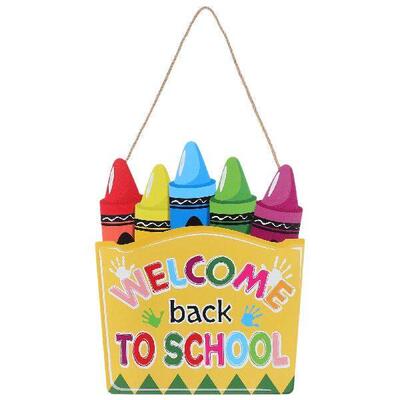 Back to School Welcome Sign Wooden for Classroom Door Decor