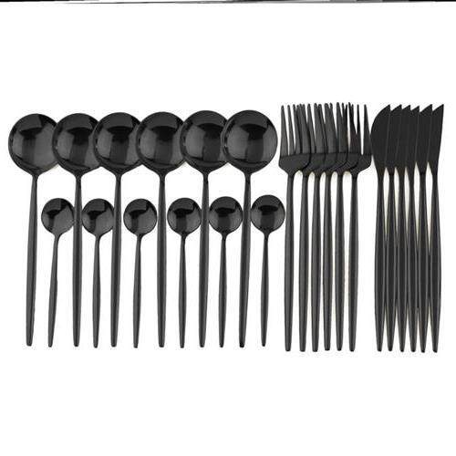24pcs Western Dinnerware Set Stainless Steel Cutlery 餐具