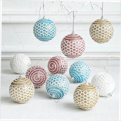 Christmas ball pendant lace mesh ball pendant吊饰彩球