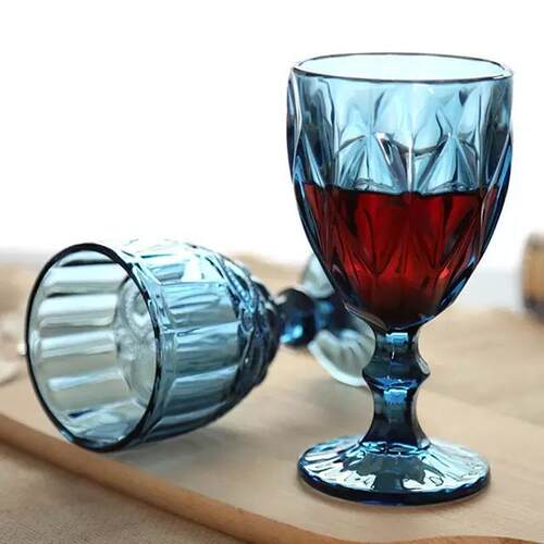 Wine Glass Cups Retro Vintage Relief Red Wine Cup 300ml Engr