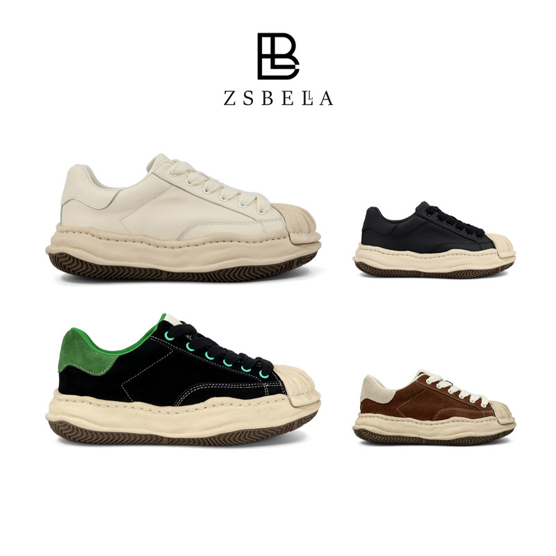 ZSBELLA牛皮贝壳头溶解鞋休闲板鞋