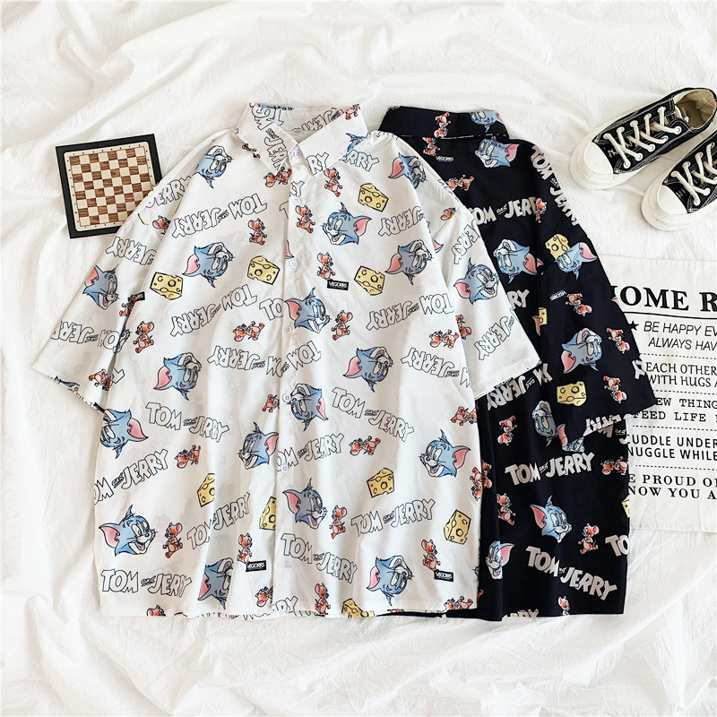 summer Korean Edition new pattern Easy personality printing Graffiti Short sleeved shirt student Harajuku bf All-match coatin the Women's clothing/Boutique , Shirt  category - from Buy2taobao.com to provide professional Taobao agent buy service