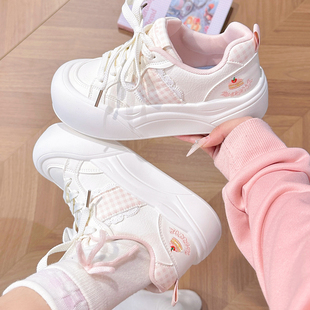 春季 新款 厚底小白鞋 女ins潮配阔腿裤 回力大头板鞋 学生面包鞋 女款