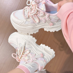 增高配裙子老爹鞋 回力原创蝴蝶运动鞋 厚底休闲鞋 新款 女 女2026春季