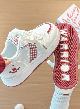 回力加绒女鞋厚底小白鞋女秋冬2026新款增高板鞋百搭学生休闲鞋子