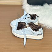 回力初中生刺绣KT猫加绒板鞋 户外运动鞋 女2025新款 厚底保暖二棉鞋