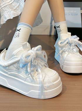 回力原创蝴蝶小白鞋女2026春季爆款小众少女松糕鞋子厚底增高板鞋