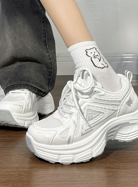 回力老爹鞋女款2026新款冬季二棉鞋轻便厚底增高户外加绒运动鞋女