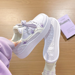 回力原创蝴蝶小白鞋女2026冬季新款保暖二棉鞋厚底初中生加绒板鞋