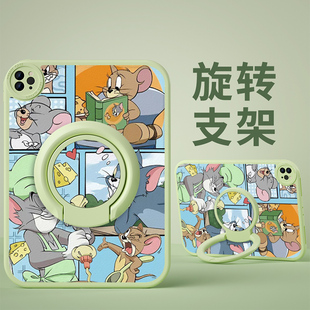 6平板壳2024款 11寸硅胶10.9全包第10代保护套9.7卡通2022 6苹果pro10.5带支架旋转air4 猫和老鼠适用ipad5