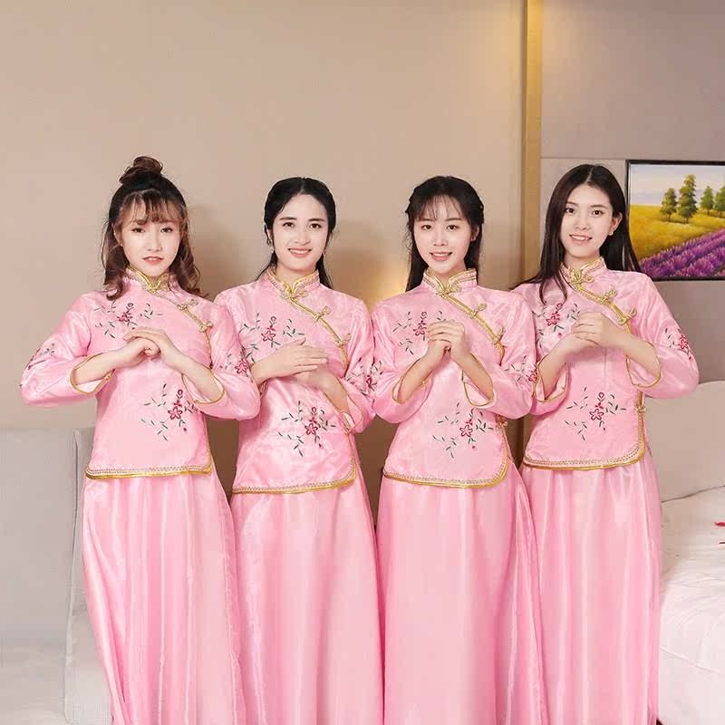 zm中式伴娘礼服2019新款秋冬姐妹团伴娘秀禾服民国风冬季古筝表演|msdalam kategori Butik wanita / wanita, perkahwinan/Cheongsam/pakaian, pakaian/malam - dari Buy2taobao.com untuk memberikan perkhidmatan ejen Taobao profesional membeli