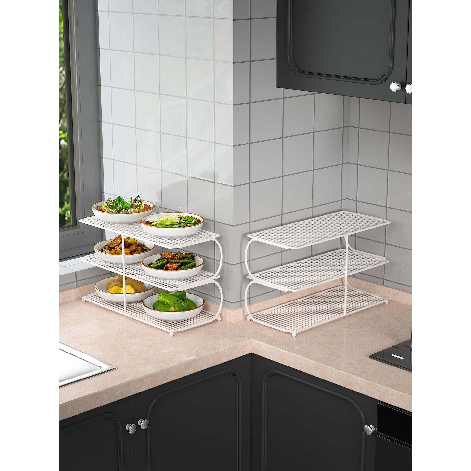 菜盘叠放架厨房备菜置物架多功能多层碗菜盘收纳配菜盘层架放菜架