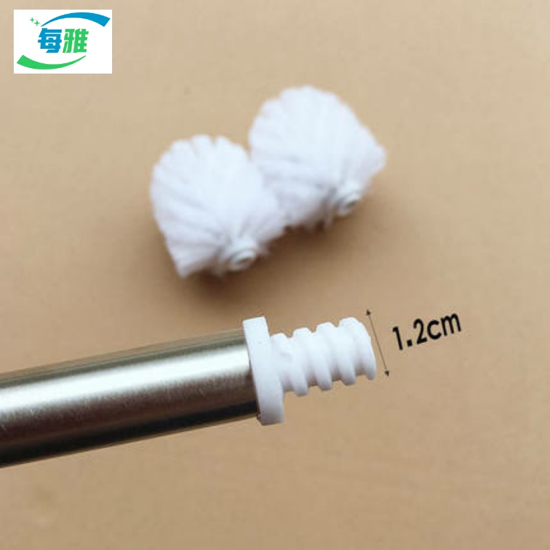 粗螺纹马桶刷头卫生间去死角圆头刷家用厕所刷头替换头通用3个装