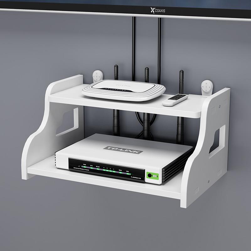 路由器置物架墙上机上盒放置架客厅卧室放wifi盒子光猫架子收纳盒