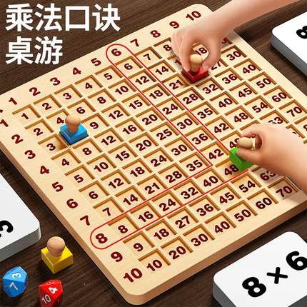 九九乘法口诀表二年级教具99桌游盘大启蒙小学生数学练习背诵神器