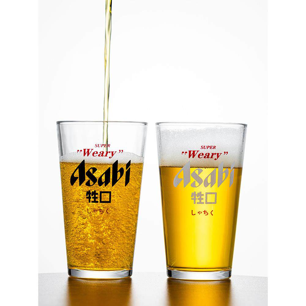 牲口啤酒杯朝日打工人牛马酒杯水杯日系抽象杯子小红书同款