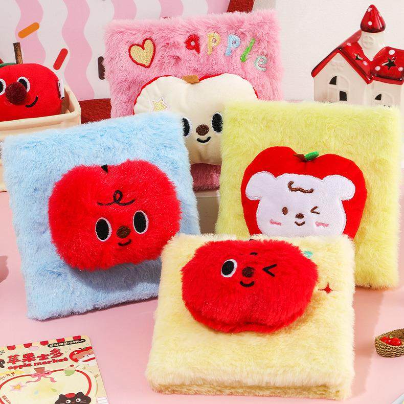 笔记本可爱卡通日记本苹果士多毛绒本小学生加厚记事本2025年新款高颜值手账本女生儿童方岛手帐本子礼盒礼物,文具电教/文化用品/商务用品,笔记本/记事本,淘宝优惠券,粉丝福利购,淘宝优惠卷