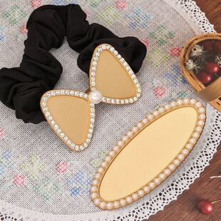 宋锦DIY蓝染布手染布刺绣布配件新中式底托发饰包布皮筋发圈发绳