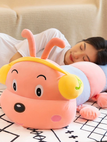Милая плюшевая игрушка для сна, большая подушка, тряпичная кукла, гусеница